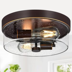 Flush Mount Ceiling Light Fixtures, 2-Light Oil Rubbed Bronze Ceiling Mount